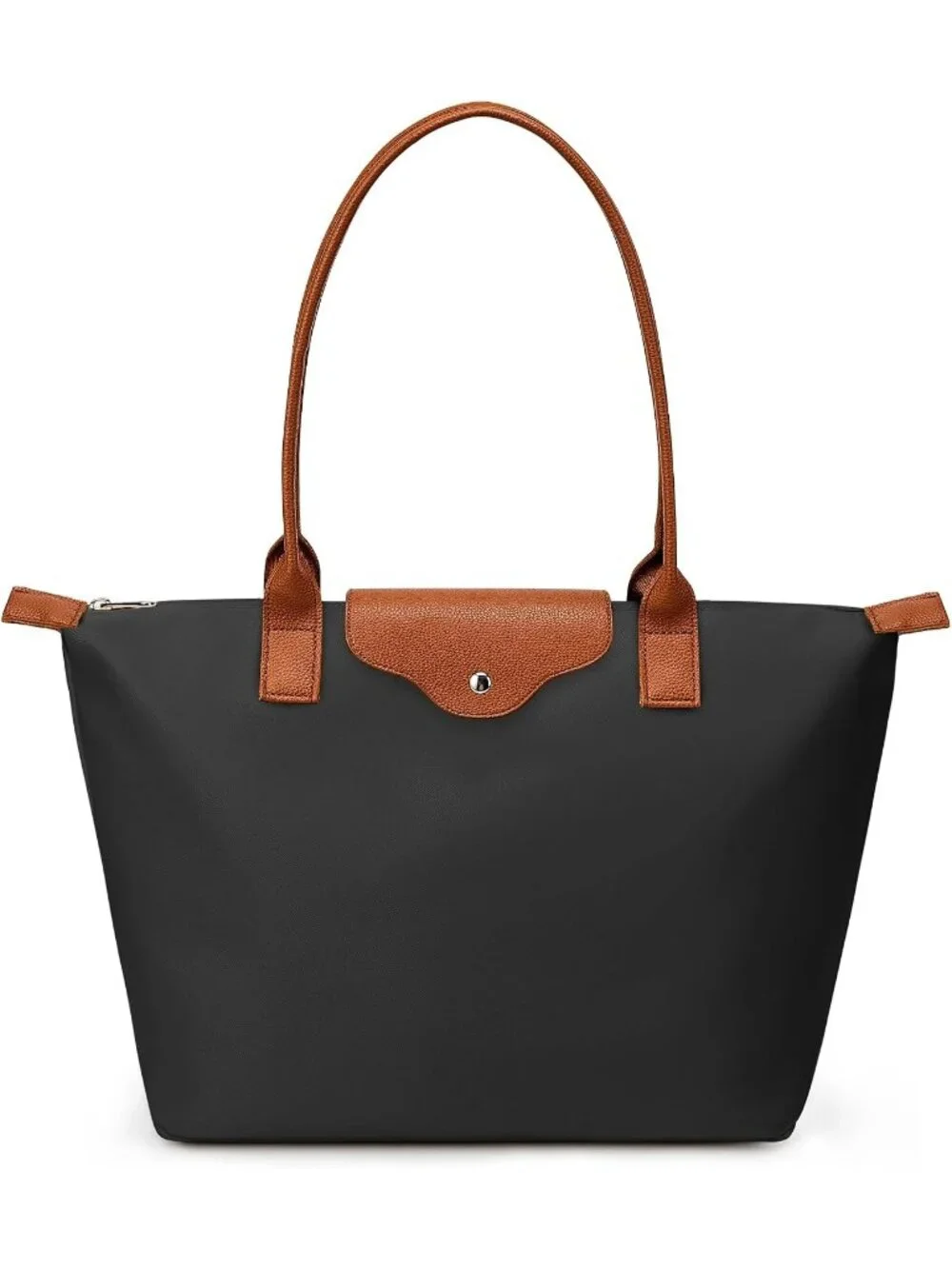 👜Women's Black Nylon Tote Bag Large Capacity Shoulder Hobo Handbag With Zipper